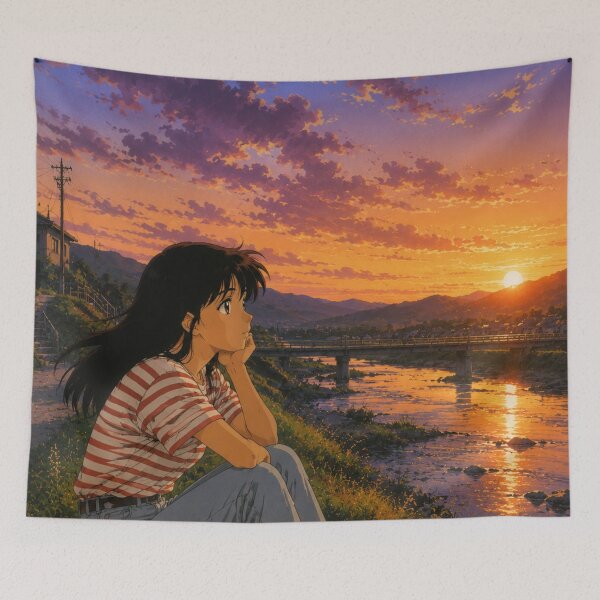 Item preview, Retro 90s Anime Riverside Glow designed and sold by bapupa.