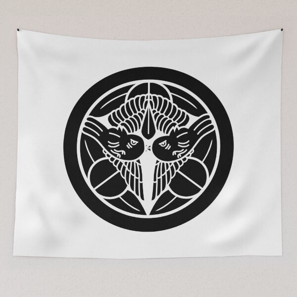 Item preview, Uesugi Kenshin Tobi-Suzume Crest Samurai Mon Black White / Japanese Crest  designed and sold by 戦国まーけっと SENGOKU MARKET.
