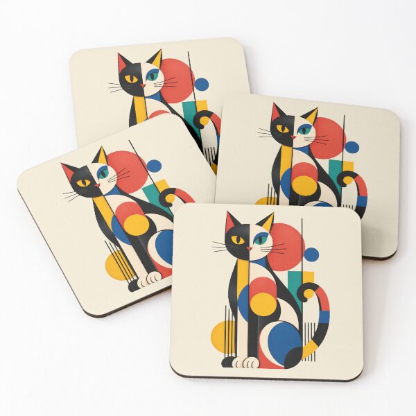 Item preview, Bauhaus Modern Minimalist Cat Art designed and sold by Form Haus.