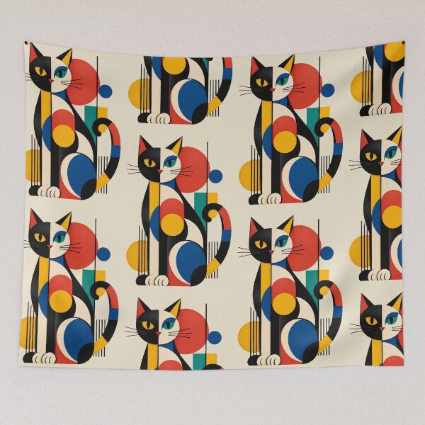 Item preview, Bauhaus Modern Minimalist Cat Art designed and sold by Form Haus.
