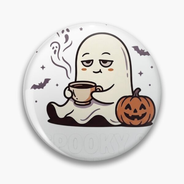 Item preview, Spooky & Caffeinated Funny Ghost Drinking Coffee Halloween T-Shirt designed and sold by Shahjiar Shop.