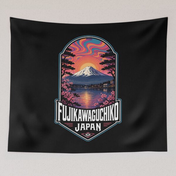 Item preview, Fujikawaguchiko Mount Fuji Japan Trippy Art Travel designed and sold by TomFrontierArt.