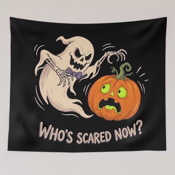 Item preview, Who's Scared Now Spooky Ghost Halloween Pumpkin designed and sold by Sekla-Studio.