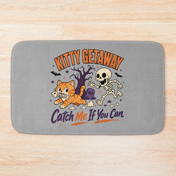 Item preview, Kitty Getaway Halloween | Skeleton Chase Cat Design designed and sold by MOCH- ART.