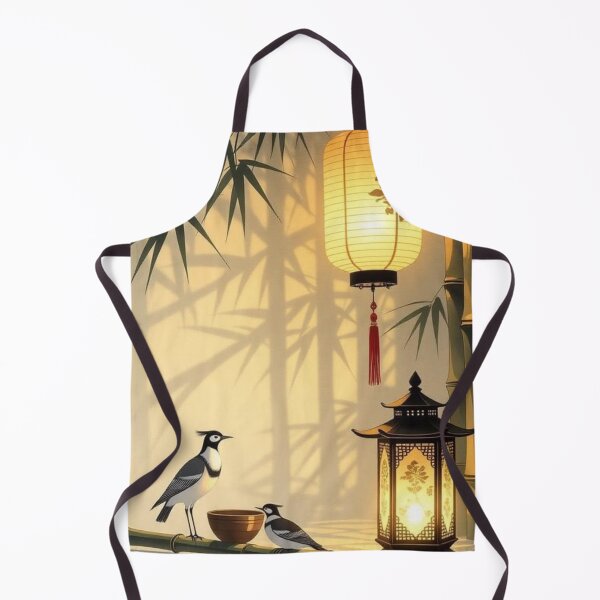 Item preview, Japanese Bamboo Garden Paper Lantern Asian Birds Tranquil Scene Art designed and sold by LYAN-STORE.