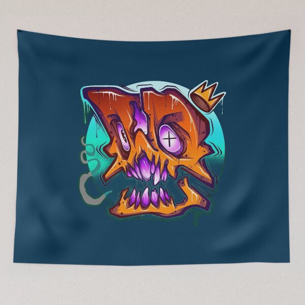Item preview,  Neon Graffiti Skull  designed and sold by MilcahNoble.