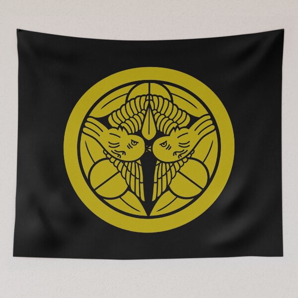 Item preview, Uesugi Kenshin Tobi-Suzume Crest Samurai Mon Faux Gold Black / Japanese Crest  designed and sold by 戦国まーけっと SENGOKU MARKET.