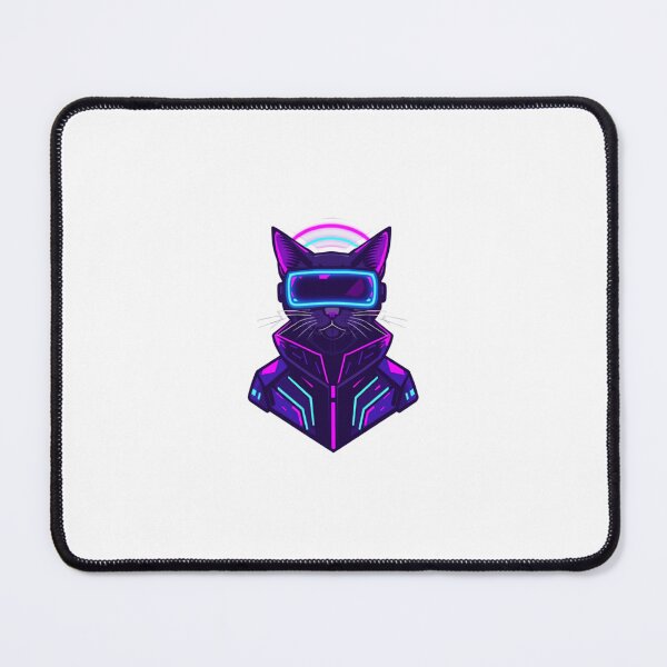 Item preview, Cyberpunk VR Cat Neon Futuristic Gamer Cat Sticker designed and sold by Satish04.