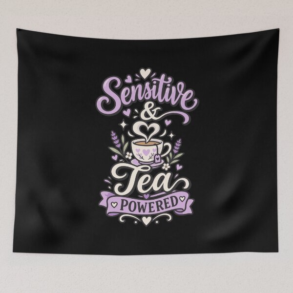 Item preview, Sensitive And Tea Powered Cute Introvert Typography designed and sold by RAS-77.
