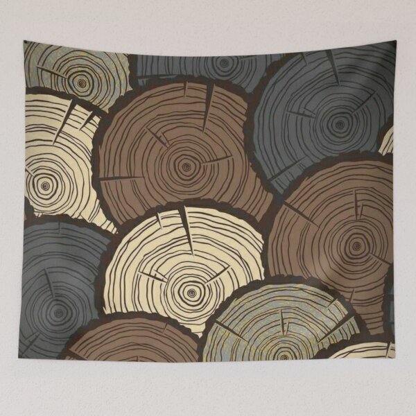 Item preview, Wood Cross Section Pattern Rustic Log Rings Timber Texture Art designed and sold by LYAN-STORE.