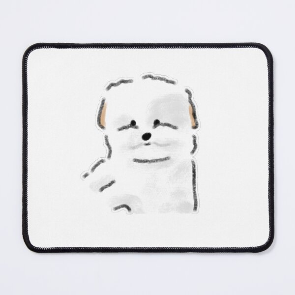 Item preview, Happy Waving White Fluffy Puppy designed and sold by raun.draw.