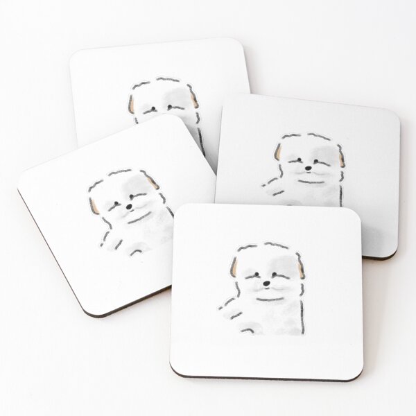 Item preview, Happy Waving White Fluffy Puppy designed and sold by raun.draw.