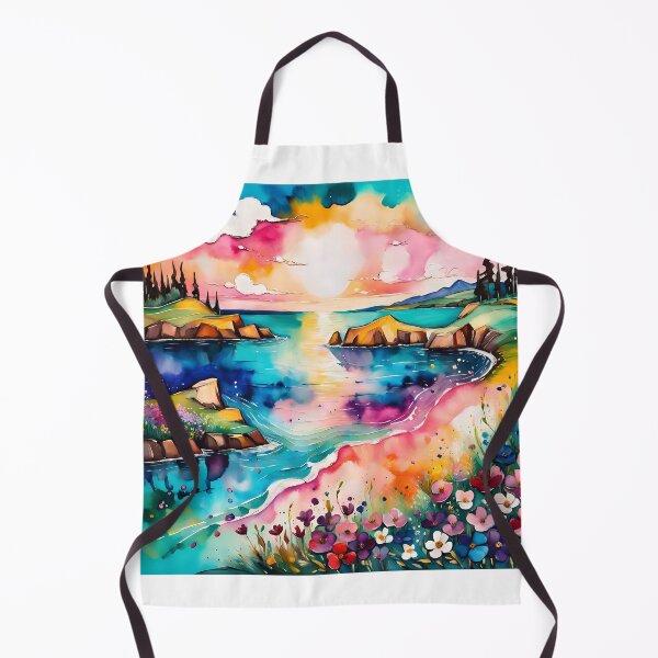 Item preview, Watercolor painting of coastal sunset designed and sold by Chi261.