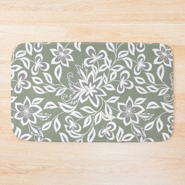 Item preview, Aesthetic Sage Green Botanical Floral Line Art Pattern designed and sold by ​Jyoti Digital Artist.
