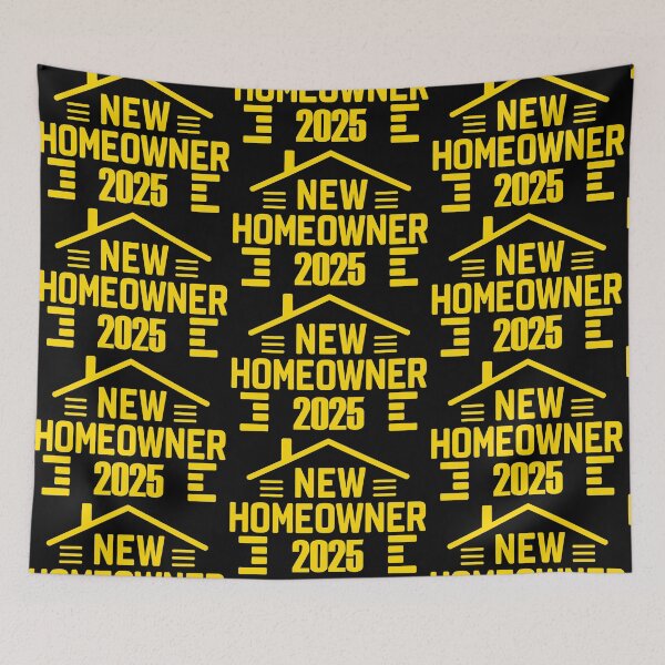 Item preview, New Homeowners 2025 yellow Modern Silhouette designed and sold by EmeraldeaArt.