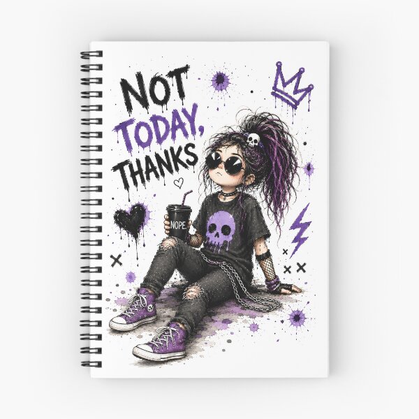 Item preview, Not Today Thanks - Sassy Alternative Girl Punk Watercolor Art designed and sold by Shadow Sprite Art.