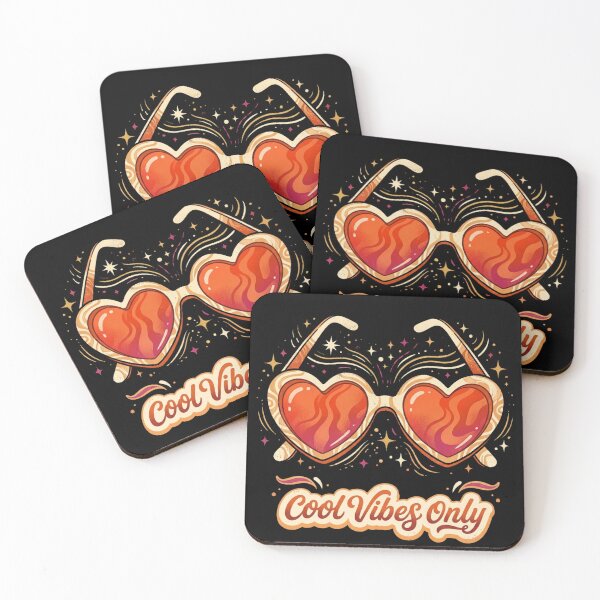 Item preview, Cool Vibes Only – Retro Heart Sunglasses Design designed and sold by @SHINTOSARTSTORE.