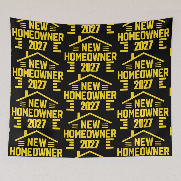 Item preview, New Homeowners 2027 yellow Modern Silhouette designed and sold by EmeraldeaArt.