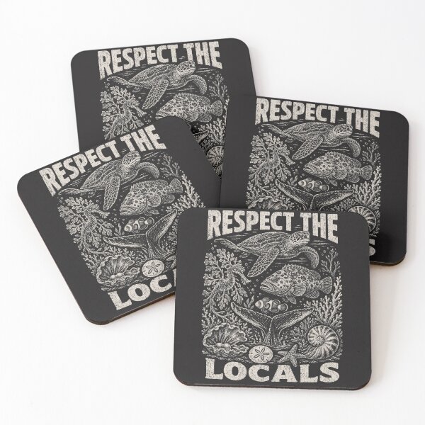 Item preview, Respect The Locals Australia Great Barrier Reef Marine Life Vintage Ocean Conservation Art designed and sold by Yellowriversss.