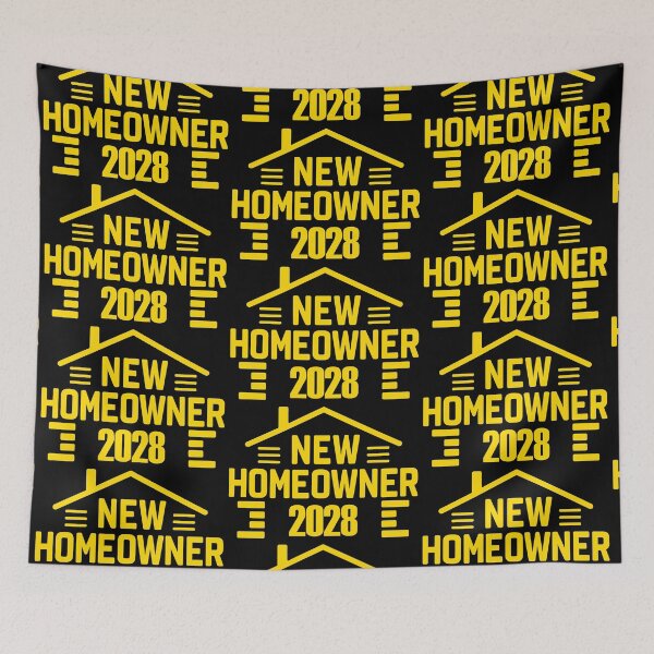 Item preview, New Homeowners 2028 yellow Modern Silhouette designed and sold by EmeraldeaArt.