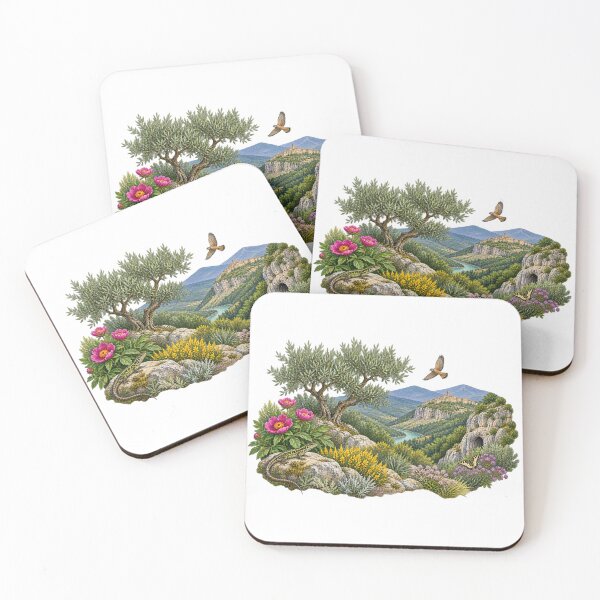 Item preview, Basilicata Mediterranean Habitat Watercolour designed and sold by FurusatoGallery.