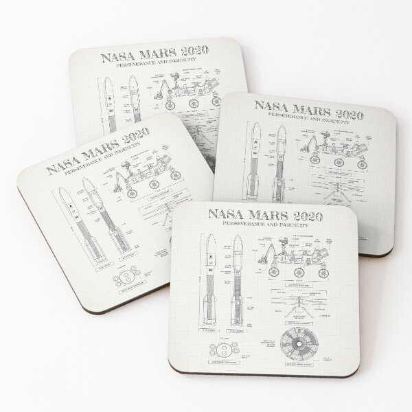 Item preview, NASA Mars 2020. Perseverance and Ingenuity (Ivory Brown Grid. Vertical) designed and sold by BGALAXY.
