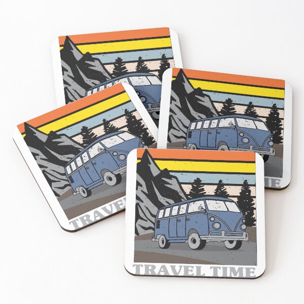 Item preview, Vintage Travel Time Camper Van Mountain Sunset designed and sold by heedooppod.