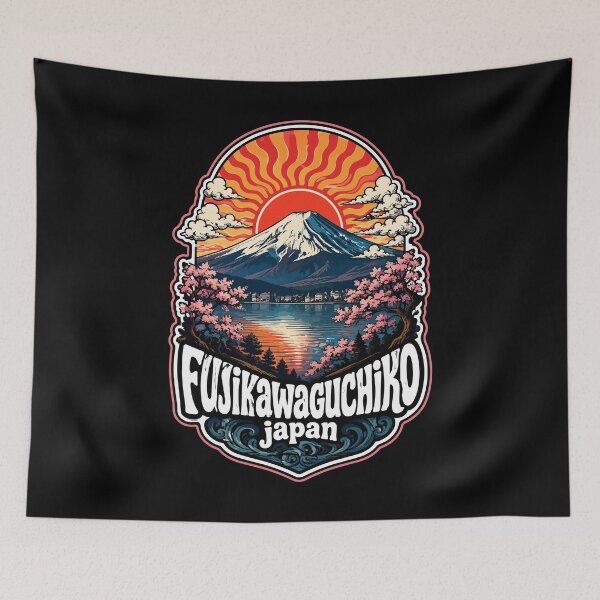 Item preview, Fujikawaguchiko Fuji Japan Trippy Travel designed and sold by TomFrontierArt.