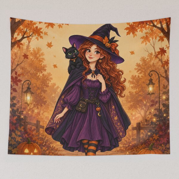 Item preview, Autumn witch on a walk in the woods designed and sold by LilithsDesires.
