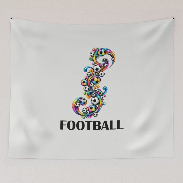 Item preview, Rainbow Football Curlicue – Fun Sports Inspired Design designed and sold by annenambiro.