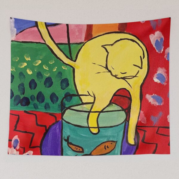 Item preview, Cat With Red Fish designed and sold by lenamedema.