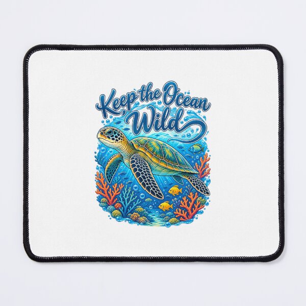 Item preview, Keep the Ocean Wild Sea Turtle Coral Reef Marine Art designed and sold by Peak Pop Studio..