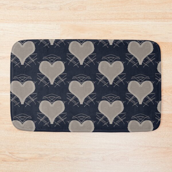 Item preview, Navy Blue and Beige Aura Hearts Pattern designed and sold by CaramelCo.