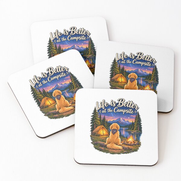 Item preview, Life Is Better at the Campsite Golden Retriever Camping Design designed and sold by Peak Pop Designs | Funny Gifts, Cozy Art & Cute Animals .