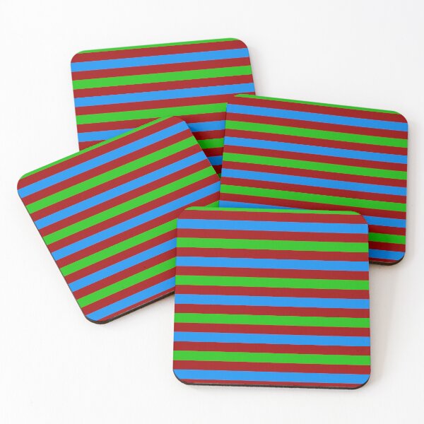Item preview, Blue and Green Stripes Design Red  designed and sold by PatternTitan.
