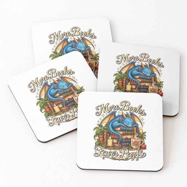 Item preview, More Books Fewer People Sleeping Dragon Book Lover Design designed and sold by Peak Pop Studio..