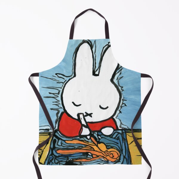 Item preview, Nijntje / Bunny creating Art – Satirical Expressionist Painting designed and sold by Dwaalhaas Applied Design.
