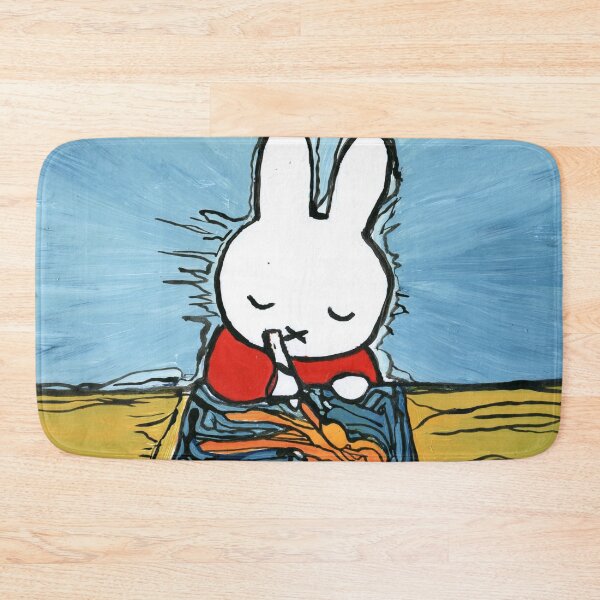 Item preview, Nijntje / Bunny creating Art – Satirical Expressionist Painting designed and sold by Dwaalhaas.com.