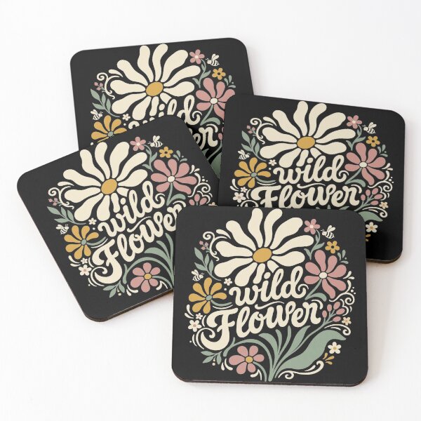 Item preview, Vintage Wild Flower Circular Floral Art Honeybee 70s Aesthetic designed and sold by Modern Antique Atelier .