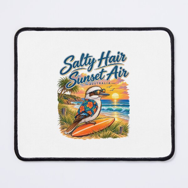 Item preview, Salty Hair Sunset Air Australia Kookaburra Surf Beach Design designed and sold by Peak Pop Designs | Funny Gifts, Cozy Art & Cute Animals .