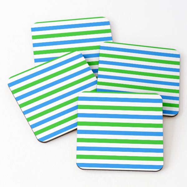 Item preview, Blue and Green Stripes Design White  designed and sold by PatternTitan.
