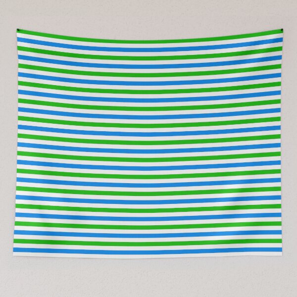 Item preview, Blue and Green Stripes Design White  designed and sold by PatternTitan.