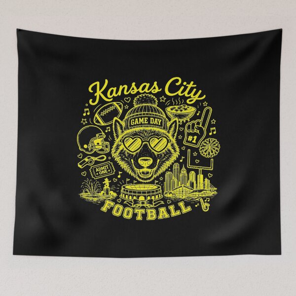 Item preview, Kansas City Football Game Day Retro Wolf designed and sold by TylerMorg88401.