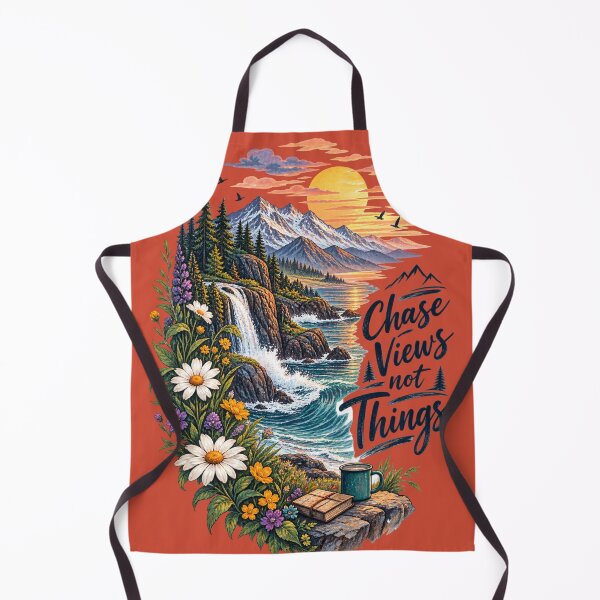 Item preview, Chase Views Not Things – Adventure Nature Mountain Sunset Hoodie & T-Shirt Design designed and sold by Everleaf Studio.