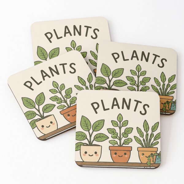 Item preview, Cute Kawaii Houseplants potted plants on shelf Plant Lover Art designed and sold by LYAN-STORE.