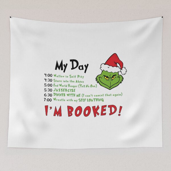 Item preview, Funny Grinch Schedule Holiday Humor Tee designed and sold by ScottRams80758.