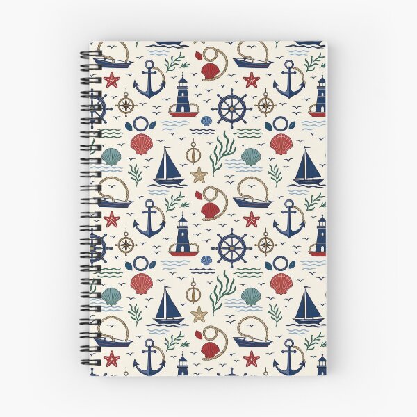 Item preview, Boats Anchors Seashells Lighthouse Nautical design designed and sold by ZanyPaintbrush.