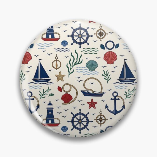 Item preview, Boats Anchors Seashells Lighthouse Nautical design designed and sold by ZanyPaintbrush.