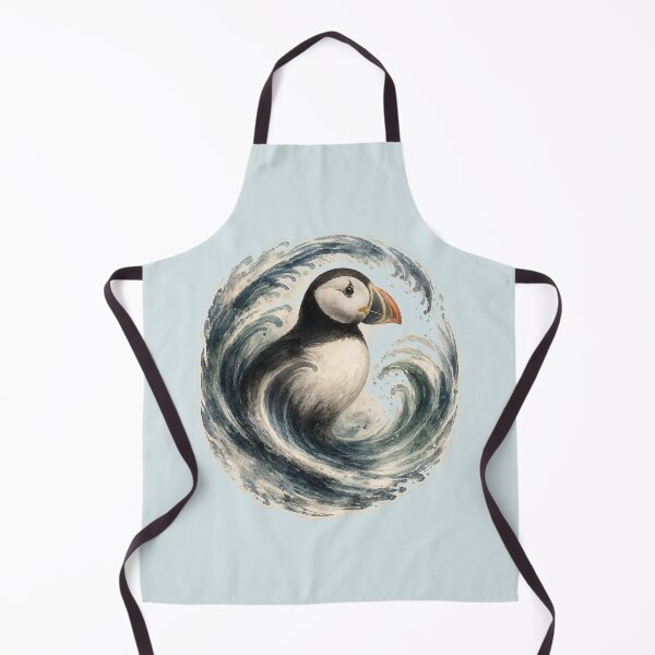 Item preview, Coastal Puffin Wave Art designed and sold by ChirpInc.