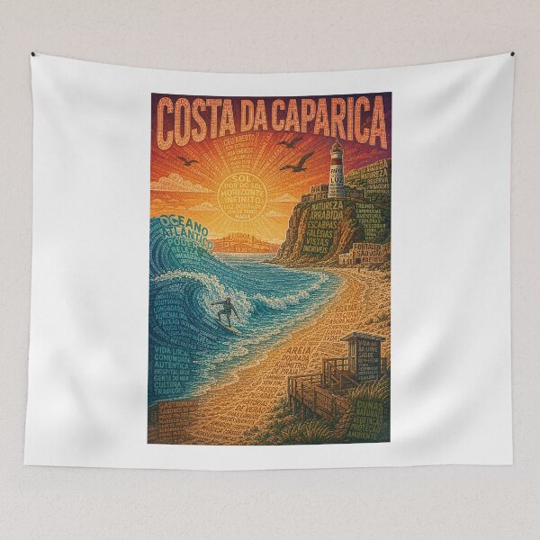 Item preview, Costa da Caparica Portugal Atlantic Coast with Arrábida, Lisbon and São João Baptista designed and sold by Aryabek.